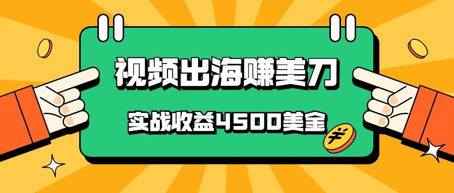 国内爆款视频出海赚美刀，实战收益4500美金，批量无脑搬运，无需经验直接上手-川融创客