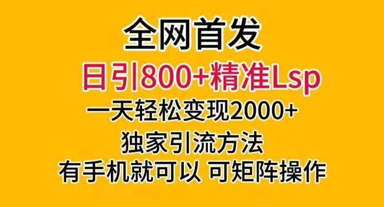 全网首发！日引800+精准老色批，一天变现2000+，独家引流方法，可矩阵操作【揭秘】-川融创客