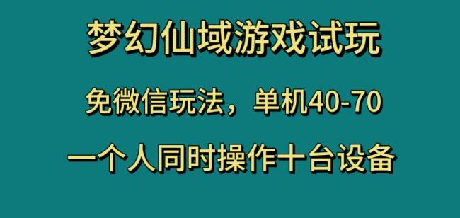 梦幻仙域游戏试玩，免微信玩法，单机40-70，一个人同时操作十台设备【揭秘】-川融创客