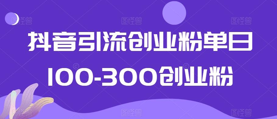 抖音引流创业粉单日100-300创业粉【揭秘】-川融创客