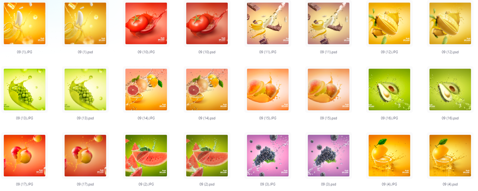 餐饮水果PS模版设计素材17款-川融创客