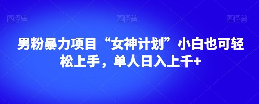 男粉暴力项目“女神计划”小白也可轻松上手，单人日入上千+【揭秘】-川融创客