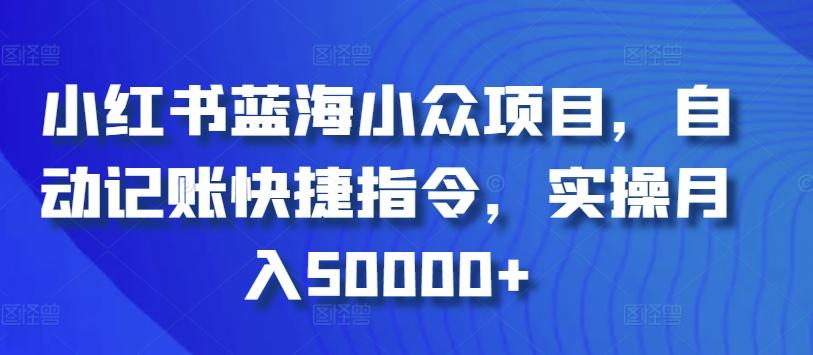 小红书蓝海小众项目，自动记账快捷指令，实操月入50000+【揭秘】-川融创客