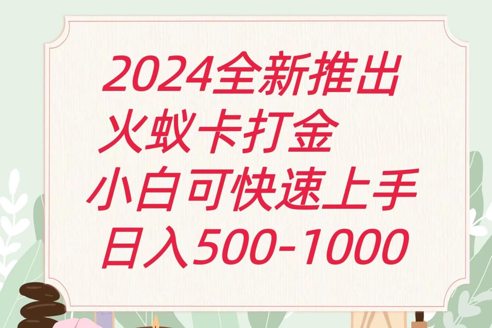 2024火蚁卡打金最新玩法和方案，单机日收益600+-川融创客