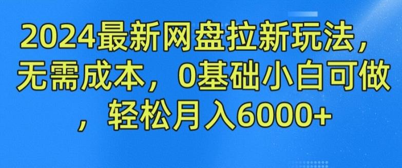 2024最新网盘拉新玩法，无需成本，0基础小白可做，轻松月入6000+【揭秘】-川融创客