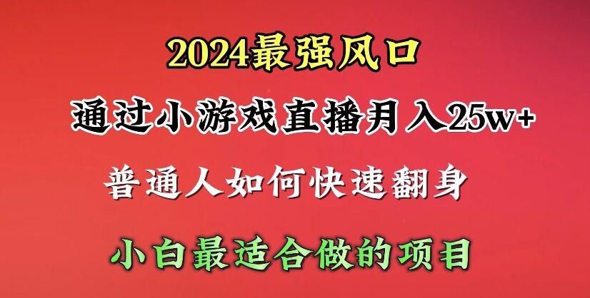 (10020期)2024年最强风口，通过小游戏直播月入25w+单日收益5000+小白最适合做的项目-川融创客