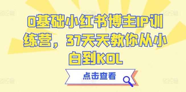 0基础小红书博主IP训练营，37天天教你从小白到KOL-川融创客