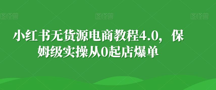 小红书无货源电商教程4.0，保姆级实操从0起店爆单【拆解】-川融创客