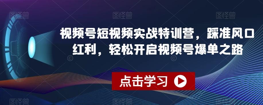 视频号短视频实战特训营，踩准风口红利，轻松开启视频号爆单之路-川融创客