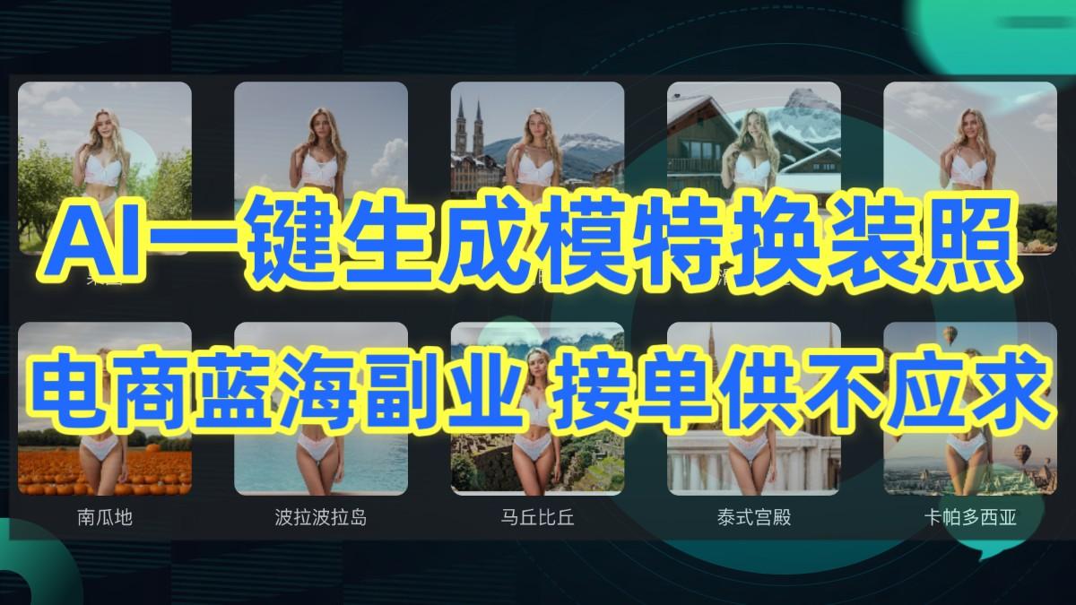 AI制作一键生成模特换装照，电商蓝海副业，接单供不应求-川融创客