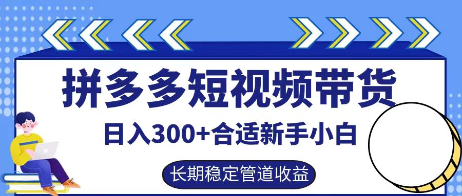 拼多多短视频带货日入300+，实操账户展示看就能学会-川融创客