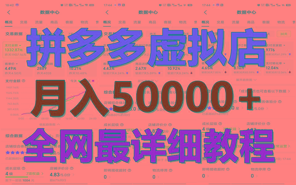 拼多多虚拟电商训练营月入50000+你也行，暴利稳定长久，副业首选-川融创客